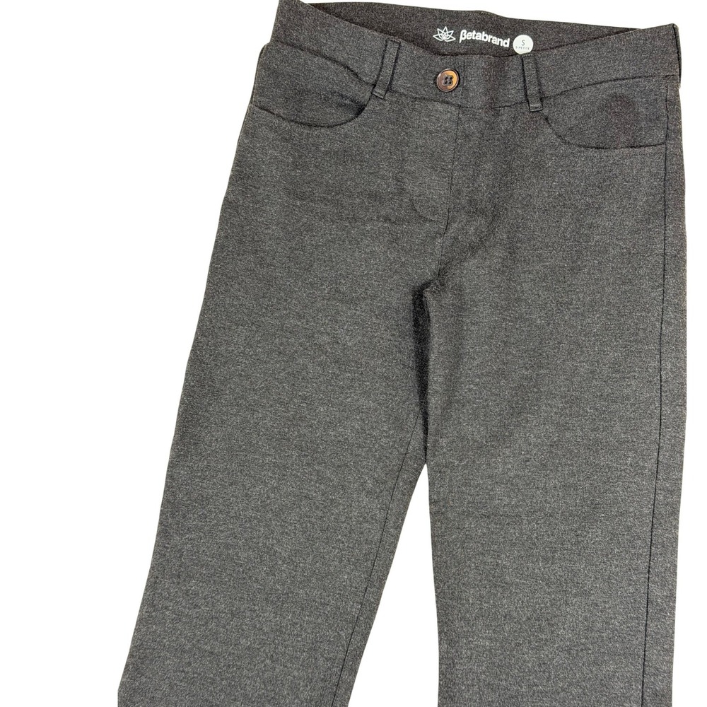 Betabrand S Petite Dress Pant 7 Pocket Yoga Pants Charcoal Gray Straight Leg